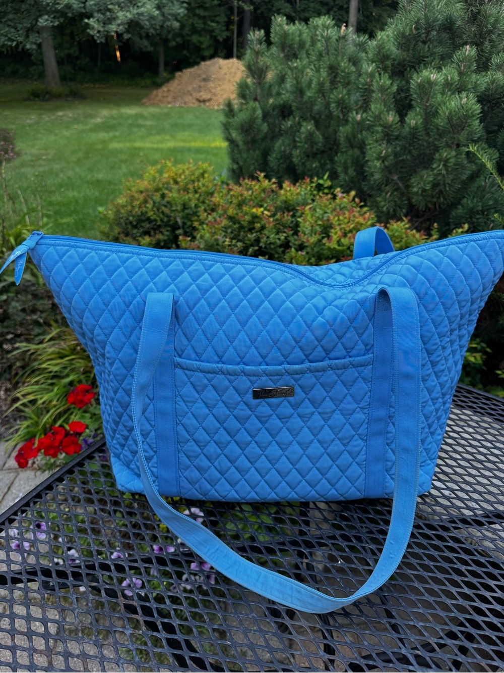 Vera Bradley Quilted Blue Large Tote Bag - Women's Shoulder Bag